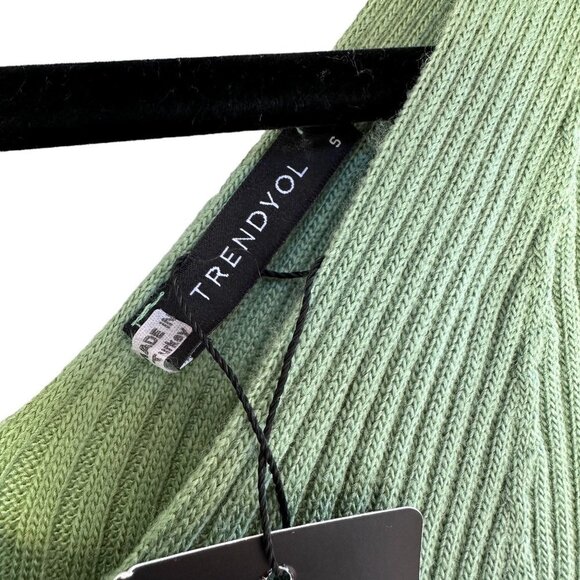 2/$30 Ribbed Knit Sleeveless Bodycon Midi Dress Size S Green Stretch Y2K NWT - Picture 7 of 8